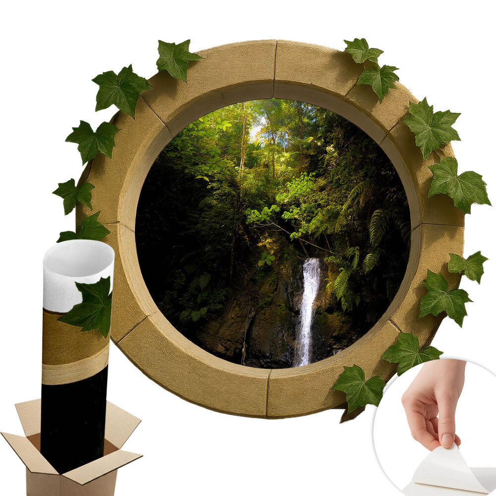 Fototapeta okno 3D 100x87 Zelená krajina