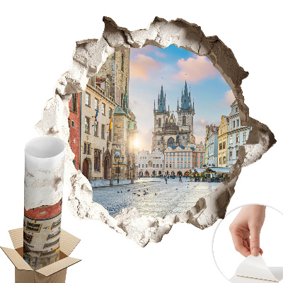 Fototapeta díra ve zdi 100x95 Městský trh