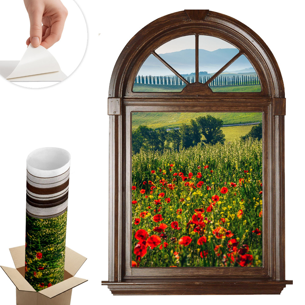 Fototapeta okno 3D 89x130 Malebná krajina
