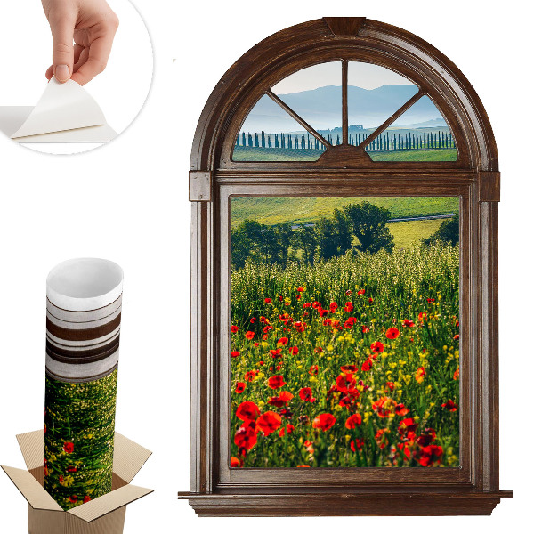 Fototapeta okno 3D 89x130 Malebná krajina