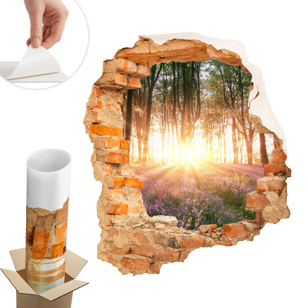 Fototapeta díra ve zdi 111x130 Průlom v lese