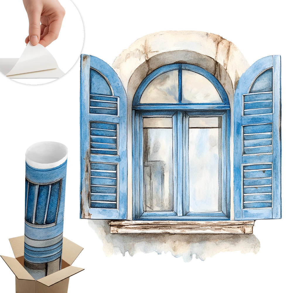 Fototapeta okno 3D 113x130 Dřevěné okenice