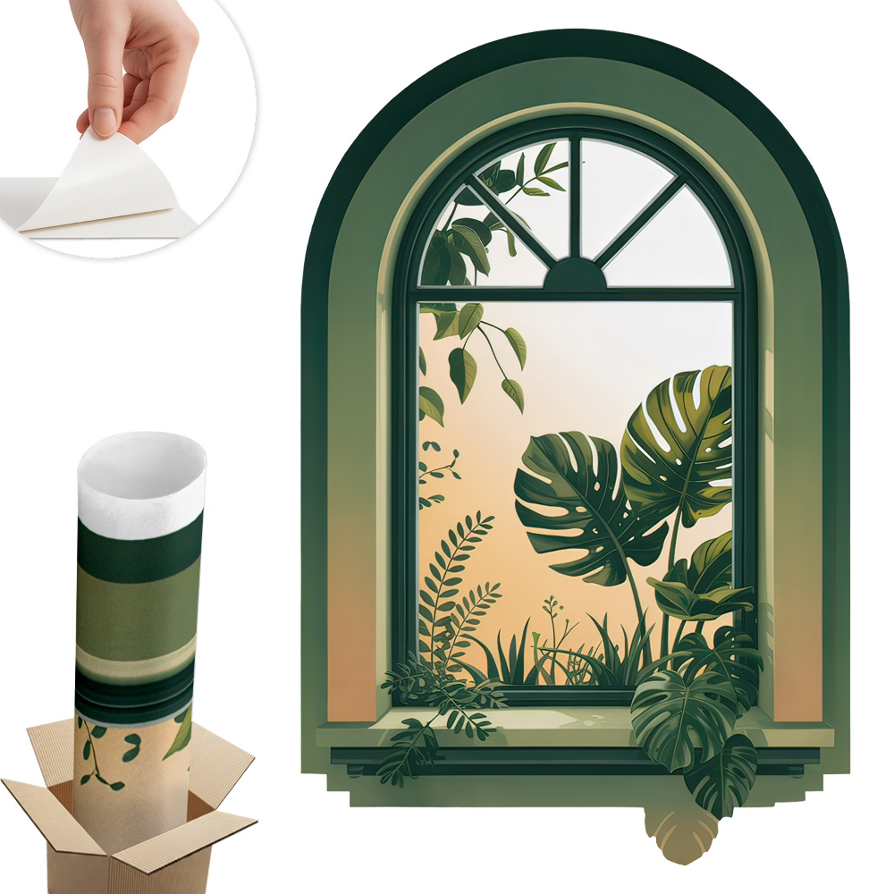 Fototapeta okno 3D 86x130 Zelené okno