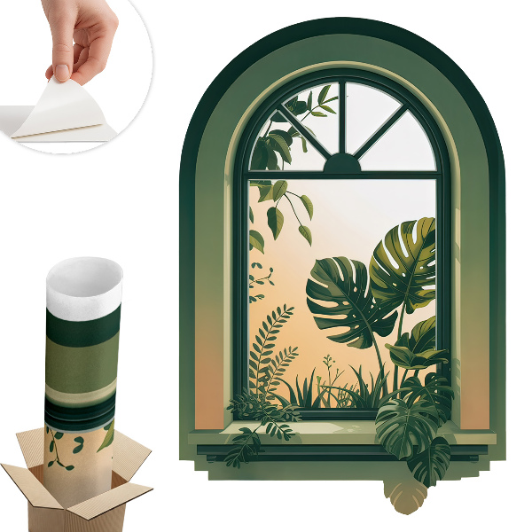 Fototapeta okno 3D 86x130 Zelené okno