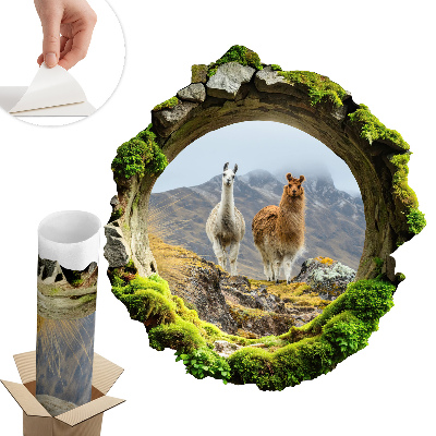 Fototapeta díra ve zdi 121x130 Horská oáza