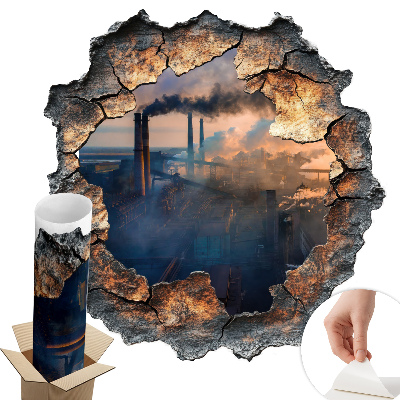 3D nálepka na zeď 58x60 Průmyslová krajina