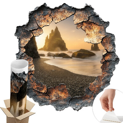 3D samolepka díra 58x60 Vodní kameny