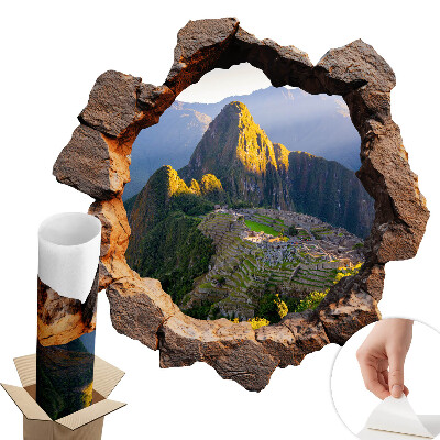 3D samolepka díra 60x60 Skalní okno