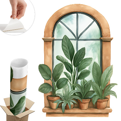 Samolepicí tapeta okno 42x60 Oknové rostliny.