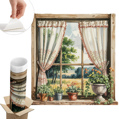Samolepicí tapeta okno 58x60 Idylické okno