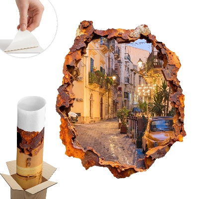 3D samolepka díra 50x60 Noční světla