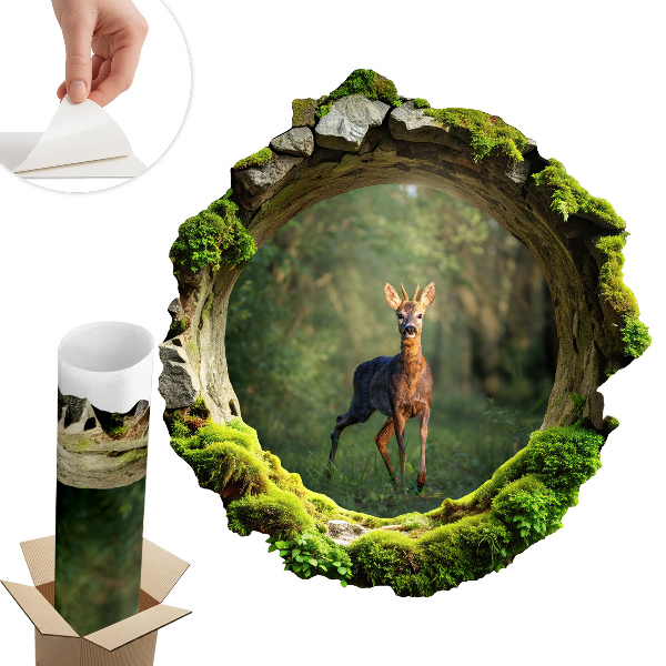 3D samolepka díra 56x60 Lesní idyla