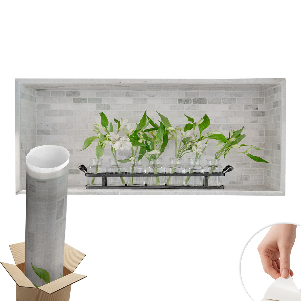 3D nálepka na zeď 60x26 Květiny ve vázách