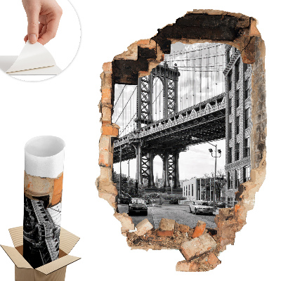 3D samolepka díra 53x80 Městská krajina