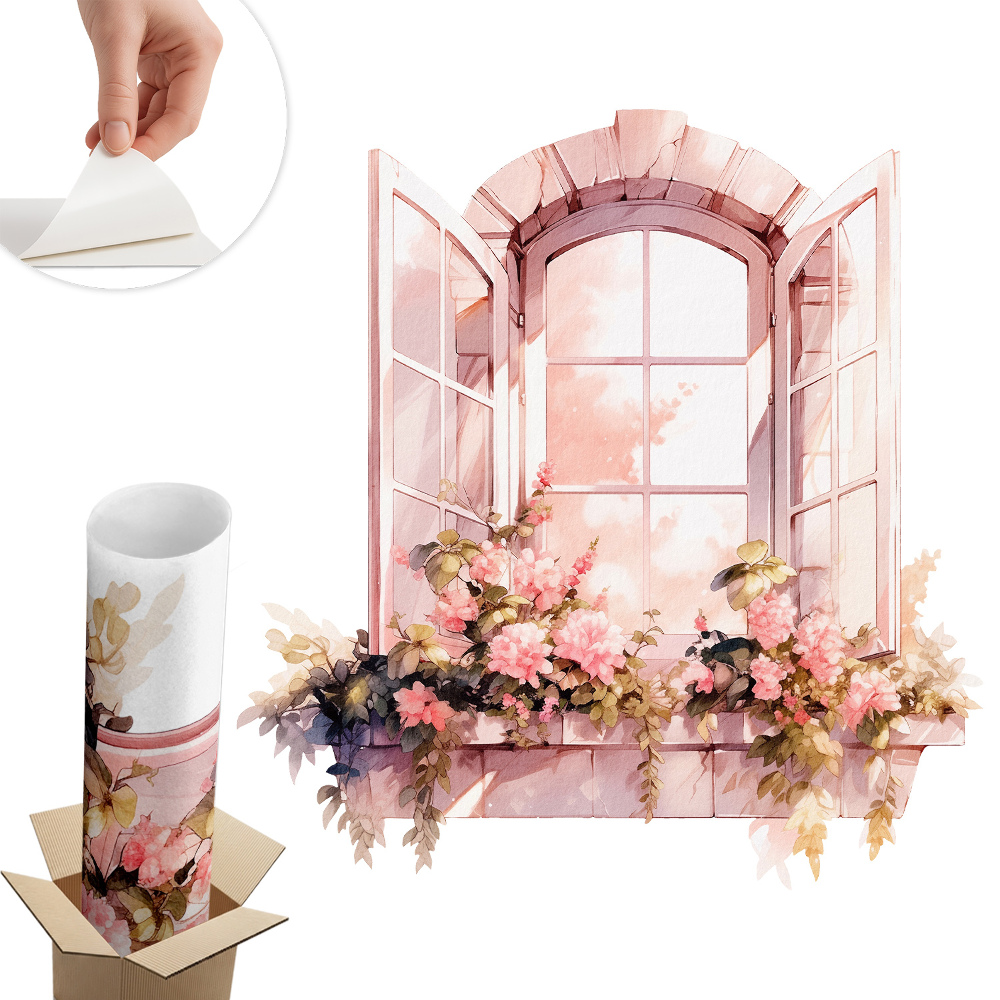 Samolepicí tapeta okno 76x80 Rustikální okno