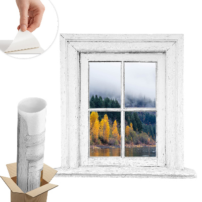 Samolepicí tapeta okno 82x80 Okno krajiny