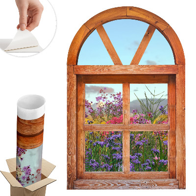 Samolepicí tapeta okno 52x80 Květinové okno