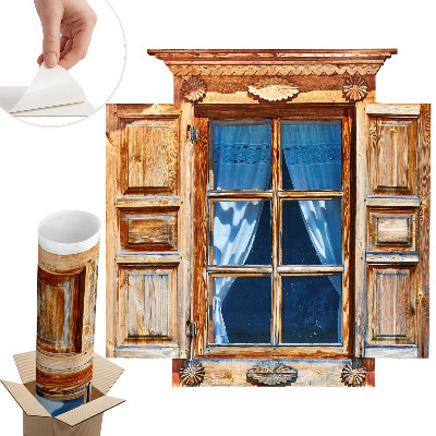 Samolepicí tapeta okno 77x80 Rustikální okno