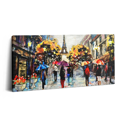 Obraz na plátně 100x50 cm Ulice Eiffelovy Novy - malovaný podzim