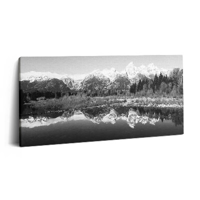 Obraz z fotografie na plátně 100x50 cm Černobílá horská krajina