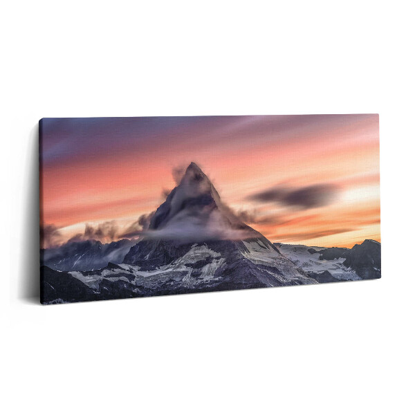 Obraz canvas 100x50 cm Osamělá hora při západu slunce