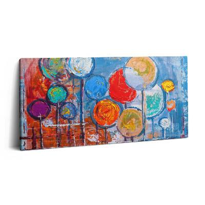 Obraz canvas 100x50 cm Abstrakce - malované barevné kruhy