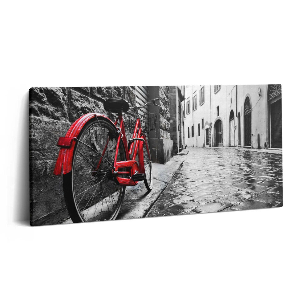 Obraz z fotografie na plátně 100x50 cm Historické kolo a retro městská ulice