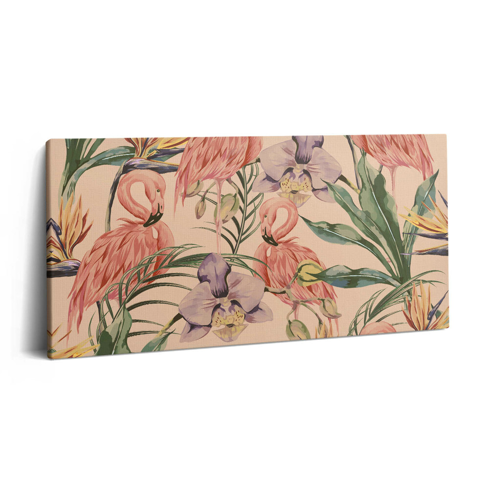 Obraz z fotografie na plátně 100x50 cm Tropické květiny ve stylu boho