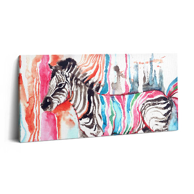 Obraz z fotografie na plátně 100x50 cm Zvířecí ilustrace barevná zebra