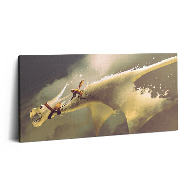 Obraz z fotografie na plátně 100x50 cm Ilustrace dračího jezdce