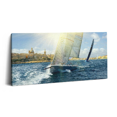 Obraz na plátně 100x50 cm Plovoucí jachty