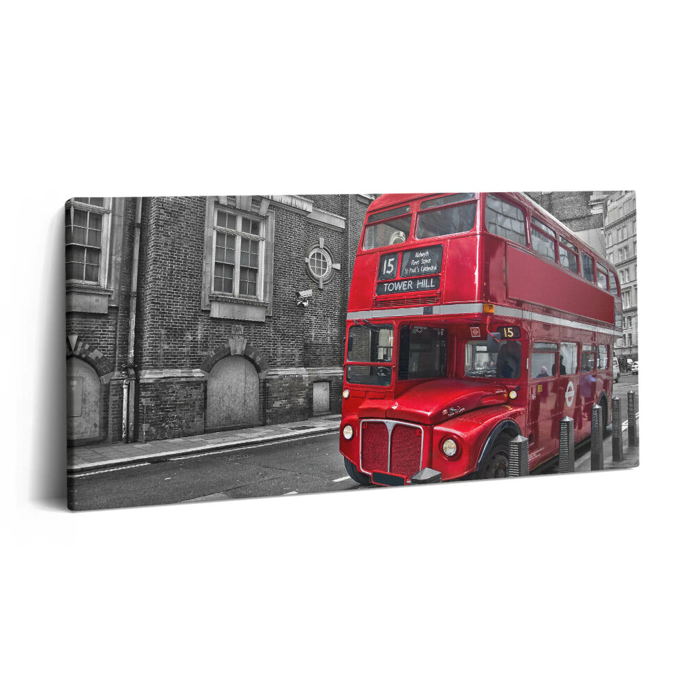 Obraz canvas 100x50 cm Červený dvoupatrový autobus