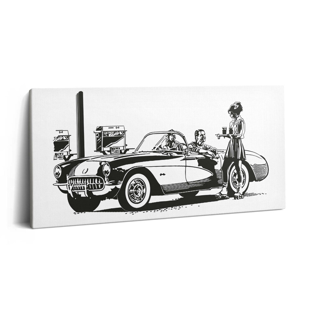 Obraz canvas 100x50 cm Ilustrace retro automobilu
