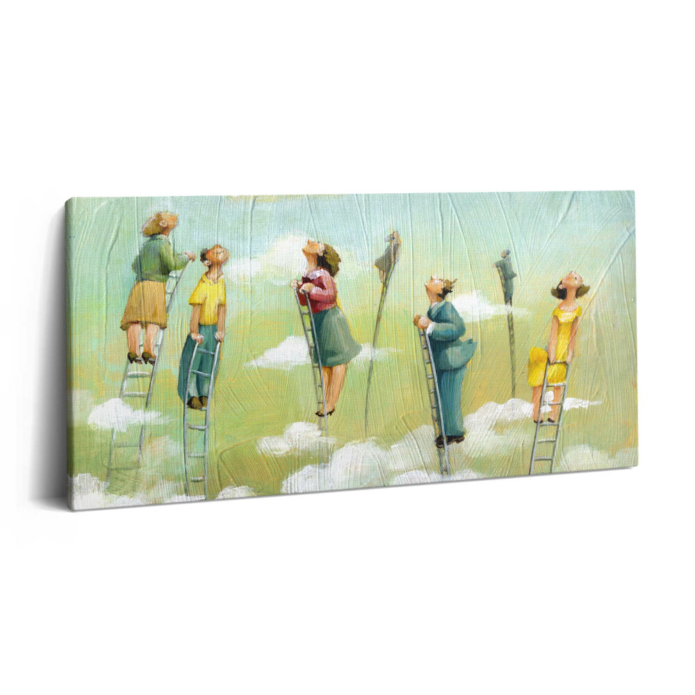 Obraz na plátně 100x50 cm Lidé na žebříku