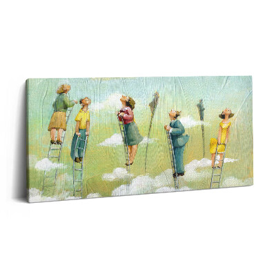 Obraz na plátně 100x50 cm Lidé na žebříku