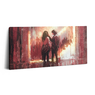 Obraz na plátně 100x50 cm Mladý zamilovaný pár