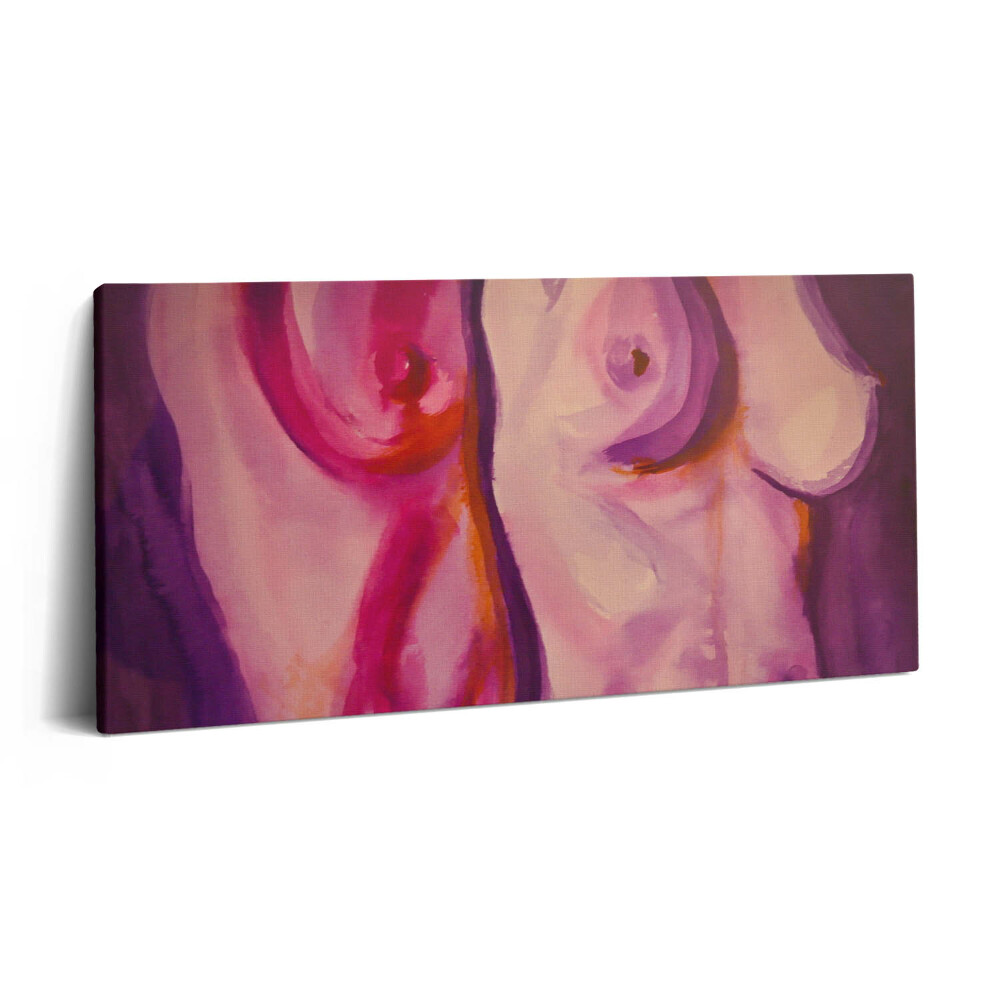 Obraz canvas 100x50 cm Malba ženského těla a prsou
