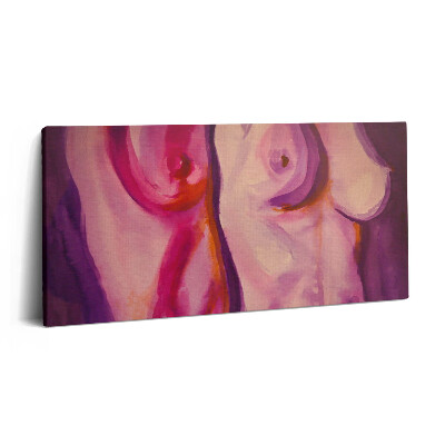 Obraz canvas 100x50 cm Malba ženského těla a prsou