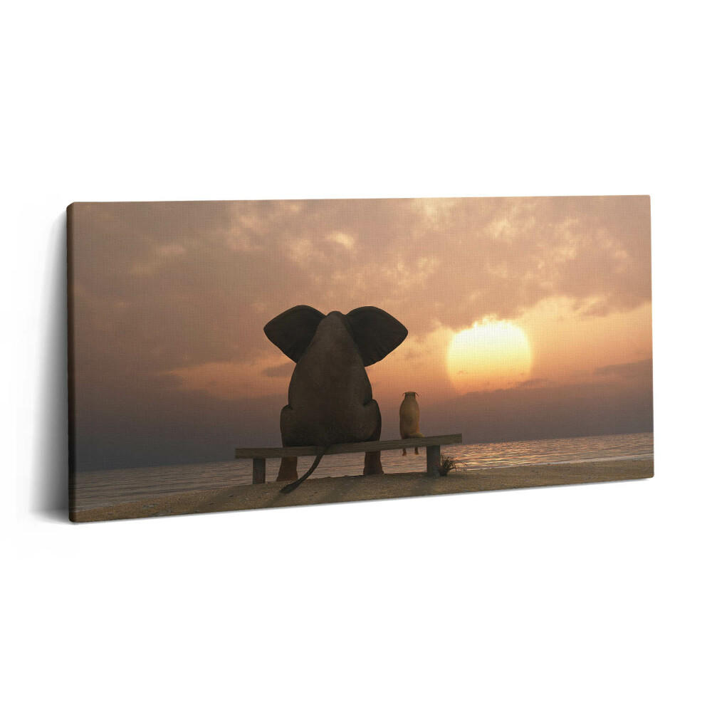 Obraz z fotografie na plátně 100x50 cm Zvířata a západ slunce