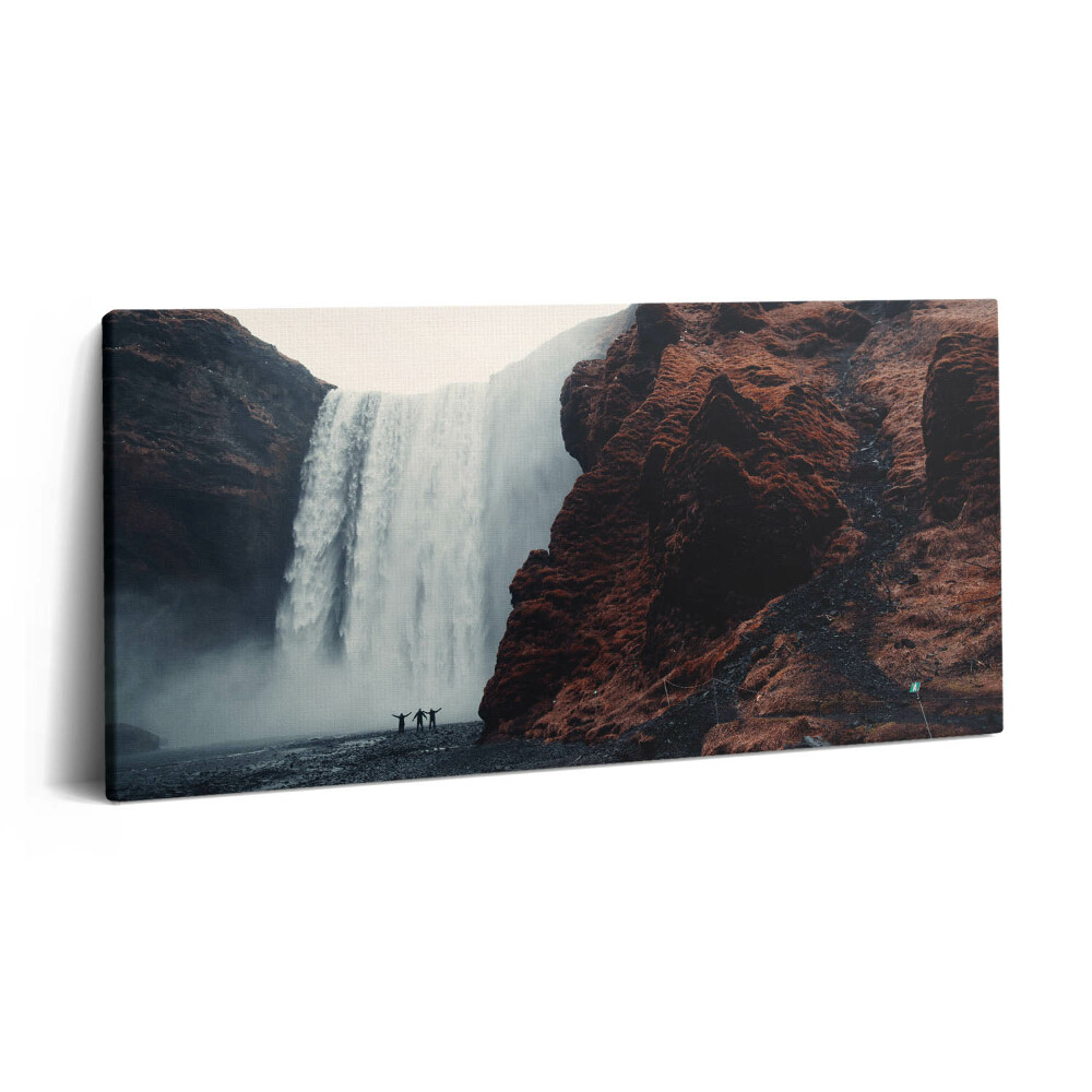 Obraz canvas 100x50 cm Islandská krajina vodopád