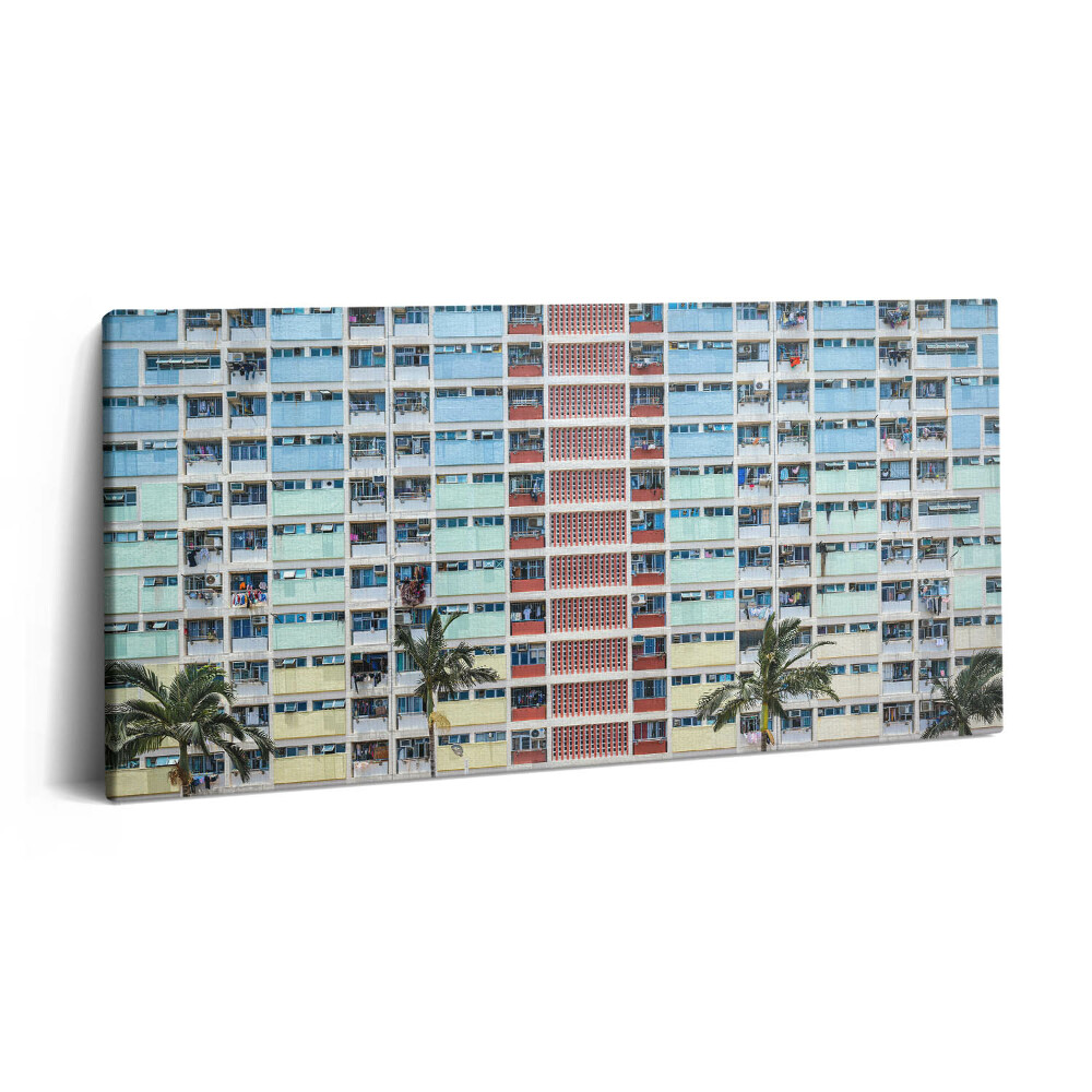 Obraz z fotografie na plátně 100x50 cm Barevná budova v Hongkongu
