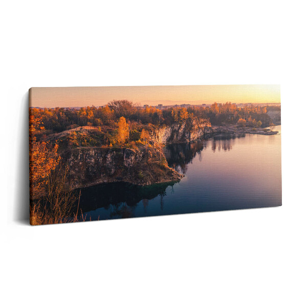 Obraz canvas 100x50 cm Krakovské jezero Zakrzówek na podzim