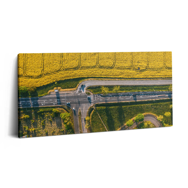 Obraz na plátně 100x50 cm Pole z dronu v Poznani