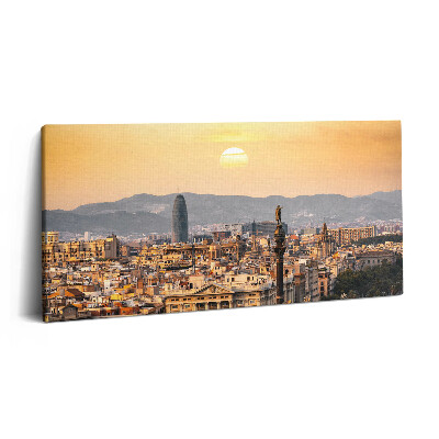 Obraz z fotografie na plátně 100x50 cm Krajina chrámu Sagrada Familia v Barceloně