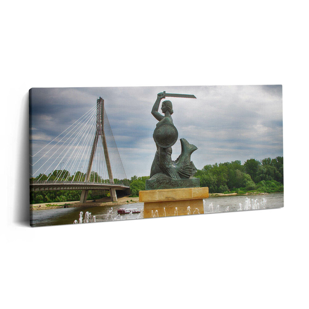 Obraz canvas 100x50 cm Socha mořské panny ve Varšavě