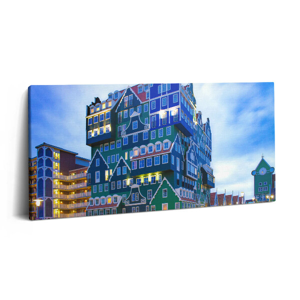 Obraz na plátně 100x50 cm Barevný dům v Amsterdamu