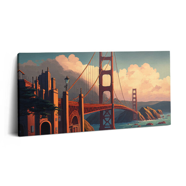 Obraz canvas 100x50 cm Ilustrace mostu v San Franciscu