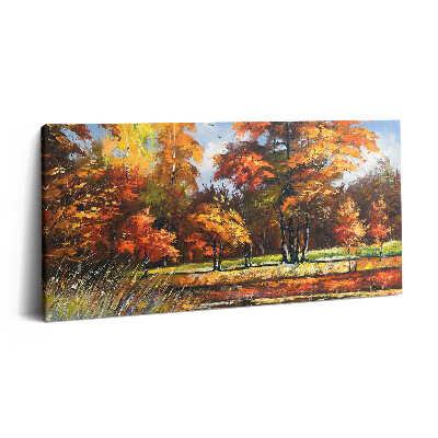 Obraz na plátně 120x60 cm Malovaný podzim a řeka
