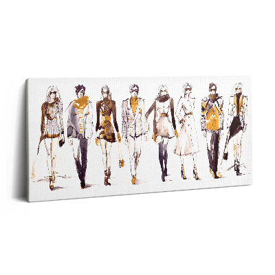 Obraz na plátně 120x60 cm Ilustrace módní přehlídky pro muže a ženy