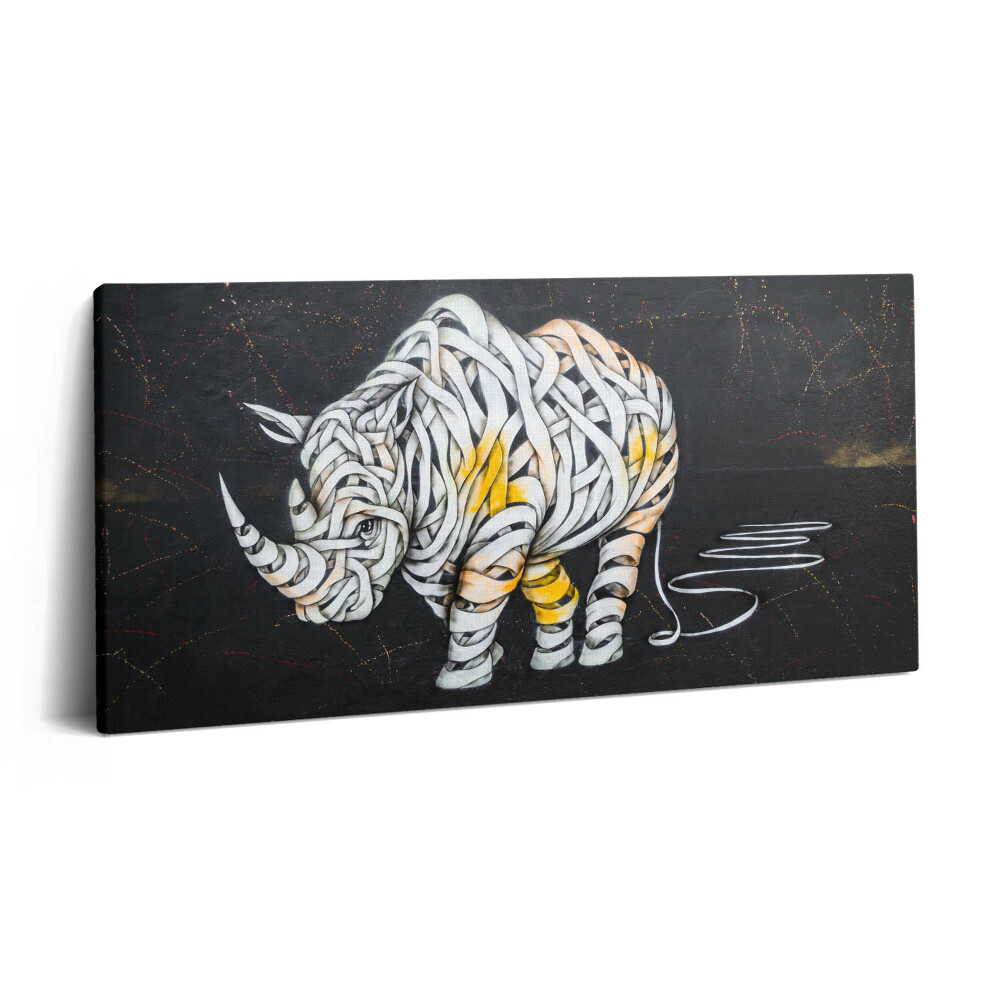 Obraz canvas 120x60 cm Abstraktní pohled na nosorožce a kapelu